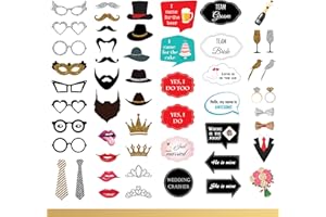 ‎FAIRYTALE WEDDING Fairytale Wedding © Fotobox Requisiten Hochzeit - 54 zusammengebaute Hochzeit Photo Booth Requisiten - Fotorequisiten als Photobooth Accessoires für Hochzeitsbilder, Hochzeitsspiel u. Party Masken