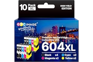 GPC Image 604XL Cartouche d'encre Compatibles pour Cartouche Epson 604 XL 604XL pour Cartouche Epson XP-2200 XP-2205 XP-3200 XP-3205 XP-4200 XP-4205 WF-2910 WF-2930 WF-2950 (10-Pack)
