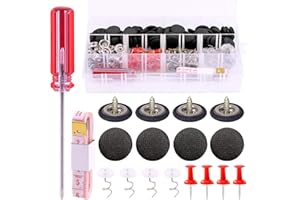 Mardatt 152Pcs Car Headliner Repair Kit with Headliner Repair Button Auto Roof Repair Snap Rivets and Installation Tool for Fixing Car Interior Ceiling Sagging Headliner for All Cars (Black)