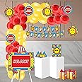 PRETTY UR PARTY Building Blocks Birthday Party Decorations Kit-80 Pcs Includes Banner,Balloons,Thank You,Centerpiece,Danglers,Blocks Party Supplies,Lego Bday Decor,Diy Décor Pack For Kids,Boys