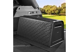 POKSRI Kofferraum-Organizer, Auto-Aufbewahrungsbox,Deckelkasten,PU-Leder& PP-Wabenplatte, mit Schrauben befestigt – extrem stabil, klappbar und verstellbar, 65(L) x 33(B) x 31(H), 32L(Größe C)
