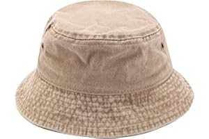 JFAN Sombreros de Pescador Vintage Algodón Sombrero de Cubo de Color Liso Lavado Gorra de Sol de Viaje para Hombre y Mujer