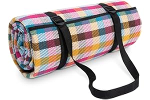‎PACO HOME Paco Home Picknickdecke Campingdecke XXL Strand Picknickdecke Wasserdicht Mit Tragegriff Leicht Kompakt Tragbar Isoliert, Farbe:Mehrfarbig 3, Größe:200x300cm