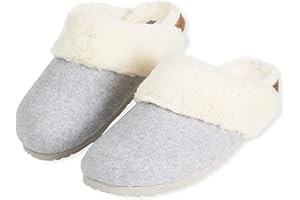 DUNLOP Slippers Women, Fluffy Mule Slippers for Women