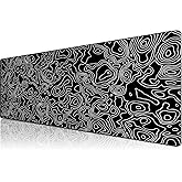 Klasse Pro - 10 Farklı Model Dikişli Kenar 90x40 cm Oyuncu Gaming Mouse Pad (Black Map Lines, 90x40 cm)
