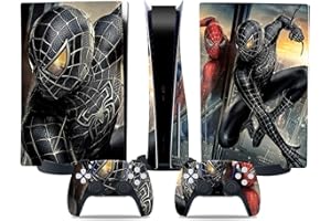 MaD Vision® Extra-Durable Skin Kit for PlayStation 5 (PS5) Disc | Matte Vinyl Decal Set for Console + 2 Controllers - for Spiderman Design