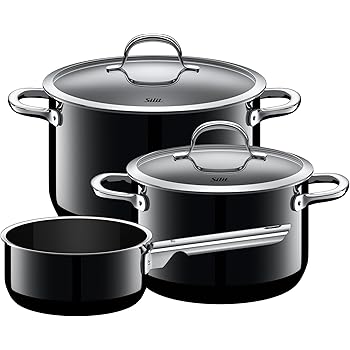 Silit Modesto Topfset 4-teilig mit Glasdeckel, Silargan