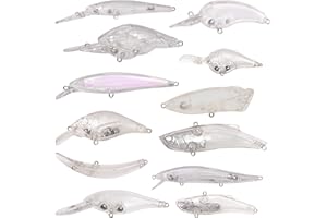 SHADDOCK Esche da pesca non verniciate in bianco Hard Crankbaits Minnow fai da te Corpi di pesca esche kit pesca ami Treble Fishing Split Ring Attrezzatura da pesca Kit Bass Trota Salmone