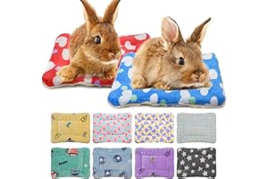 RANYPET Small Animal Bed 2PCS - Rabbit Bed House Winter Warm Fleece Sleep Pad for Squirrel Hedgehog Bunny Chinchilla and Other Small Animals, Random Color 32 x 25CM