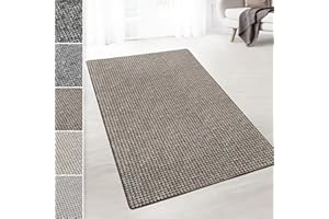 ‎FLOORDIREKT Floordirekt Teppichläufer Grandeur - Teppich Läufer Meterware für Wohnzimmer, Flur, Büro, Schlafzimmer - gekettelt (Braun, 80x200 cm)