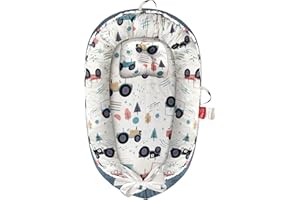 Cuddlez Baby Nest Pod for Newborn | Comfort for Babies with a Baby Lounger | Suitable for Babies 0-12 Months | Ideal Baby Essentials Gift | UK Brand (Blue Wheels)