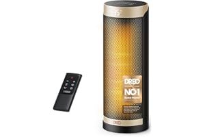 Dreo 16 Inch Electric Heater for Home, 34dB Silent Ceramic Heater, 70° Oscillation Space Heaters Energy Efficient, 3-Mode 3-Speed, Overheating & Tip-Over Protection, 12H Timer, Solaris Slim H3