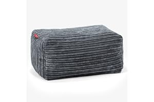 Lounge Pug - CORD - Bean Bag Footstool - Small - Slate Grey - (Size 20cm H x 35cm D x 45cm Wide)