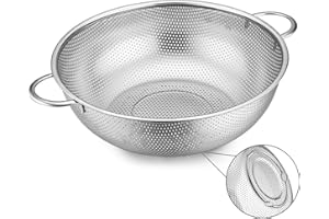 Herogo Sieb 28cm, Edelstahl Küchensieb Seiher mit Griff, Mikroperforiertes Nudelsieb Abtropfsieb für Ablaufen und Spülen Gemüse/Obst/Nudeln/Reis, Hochwertiges & Spülmaschinenfest