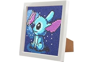 EOBROMD Stitch Diamond Painting Kit for Kids, Butterfly Art Crafts Kits with Frame, Full Round Drill Diamond Art Kits, Diamond Painting Art Crystal Rhinestone Art Craft for Gifts 18x18cm