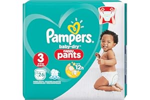 Pampers Baby-Dry Pants Cintura 3, 6 – 11 kg, 26 sofás.
