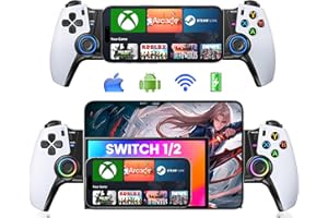 HASACOOL Handy Controller Bluetooth für iPhone/Android mit Hall-Effekt Joysticks/Hall Trigger, 1000mAh Akku Smartphone Controller Kompatibel mit Switch 2/Xbox Cloud/Steam Link/MFi Apple Arcade