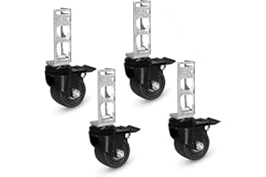 Iron Forge Tools Rolling Storage Rack Caster Wheels Heavy Duty - Set of 4 Locking Caster 3 Inch 1360 lb. Capacity for Boltless Self Locking Shelving Racks, Nylon and Steel Ball Bearing Wheels