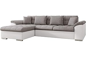 ‎MIRJAN24 Mirjan24 Ecksofa Diana, Eckcouch mit Bettkasten und Schlaffunktion, Elegante Couch, Polsterecke Sofa, Couchgarnitur, Schlafsofa, Bettsofa (Soft 017 + Lawa 05, Ecksofa Links)