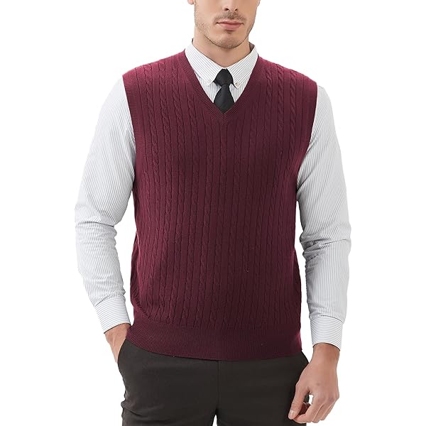 PJ PAUL JONES Mens Casual Argyle Sweater Vest V-Neck