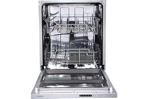 homeX Geschirrspüler vollintegriert | Einbauspülmaschine | 60 cm breit | 14 Maßgedecke | 5 Programme | Aquastop - Schutz vor Wasserschäden | höhenverstellbarer Oberkorb | GSEV6014AE