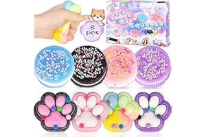 MZJAUVF 4PCS Squishy Patte de Chat, 4PCS Biscuit Stress Relief Toy, Squishy Anti Stress, Squishy Kawaii, Mochi Squishy Toys, Jouets Mochi pour Enfants Récompense Fête Cadeaux Anniversaire Enfant