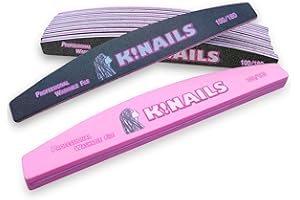K!NAILS Lime per Unghie 100 180 Lavabili - 10 Lime 100/180 con Buffer Unghie Lucidante in Regalo - Lima per Unghie Professionale per Rimozione Gel Semipermanente e Ricostruzione Unghie