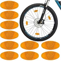 10/12 Pezzi Catarifrangenti Per Raggi Bici - Riflettori Arancione/Bianco, Facili Da Installare, Per Sicurezza