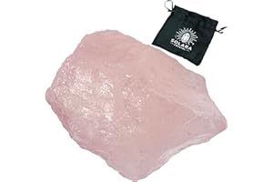 Solara Crystal | Raw Healing Crystals – Natural Amethyst, Quartz, Citrine & More | Chakra Balancing, Meditation, Energy Cleansing, Spiritual Decor, Gift Bag Included (Rose Quartz)