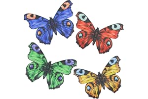 SUNNEKO Zestaw 4 dekoracji ściennych z motylami – metalowa sztuka ścienna do ogrodu i wnętrz, dekoracja do ogrodzenia ogrodowego, na zewnątrz, szopy na narzędzia, kuchni i wielu innych