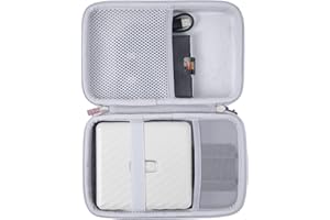 Khanka Hard Case with Photo Album for Fujifilm Instax Link Wide Photo Printer 16719574 and Accessories (Case + Photo Album, Ash White)