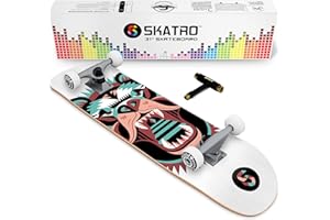 Skatro - Skateboard Professionnel Complet - 78,7 cm pour Adultes, garçons, Filles, débutants et Enfants