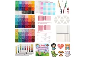 Allinside Pärlsats för strykning, 72 färger 25920 mini pärlor 2,6 mm, gör-det-själv-allt-i-ett-set med tallrikar, pincett, mönster, pixel konst kit, konstdekorationer