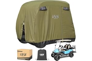 10L0L Funda para Carrito de Golf, Impermeable, Resistente al Sol y Duradera para 4 pasajeros, para Yamaha,EZGO, Club Car Golf Carts Negro (Talla L)