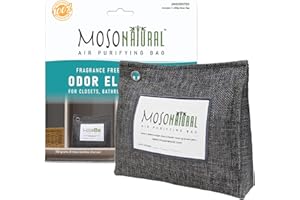 MOSO NATURAL: Bolsa purificadora de aire original, 300 g, diseño de pie para armarios, baños, áreas de mascotas, un eliminador de olores sin perfume y sin productos químicos (carbón)