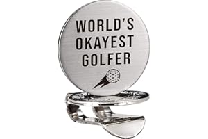 ZAKSEM World's Okayest Golfer Golf Ball Marker with Magnetic Hat Clip, Golf Marker for Golf Lovers, Dad,Husband Boyfriend, Men Golf Accessories Gift