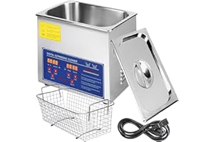VEVOR Machine de nettoyage à ultrasons 3 L Machine de nettoyage à ultrasons en acier inoxydable Minuteur de chauffage numérique Nettoyage bijoux pour usage domestique personnel commercial (3 L)