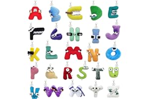 wiztex Alphabet Lore Portachiavi giocattolo dell'alfabeto | Lettera educativa carina grande colorata e amichevole regalo di compleanno per bambini