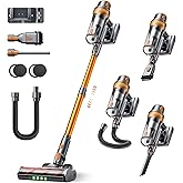 SMOTURE 50KPA/600W/65Min (Eco) Aspiradora sin Cable, Aspirador Escoba Vertical, Incluye Manguera de 1M y Cepillo Anti-Enredo 