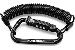 KOHLBURG cerradura de combinación extra larga de 180 cm para el bolso, candado de cable de 3 mm de grosor como cerradura de carrito de bebés, candado para casco, de snowboard y de esquís