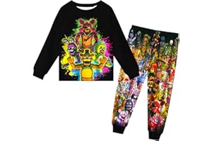 Pitevotur Five Nights Pyjamas Set Boys Girls Pajamas Cartoon Kids Pjs Set Sleepwear 3-11 Years