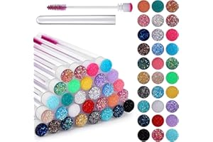 Sibba Lot de 30 Pinceaux à Cils Spoolies Applicateurs de Mascara Pinceaux pour Extensions de Cils Tubes de Diamant Fournitures de Maquillage