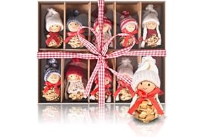 Adornos Arbol Navidad Colgante de Angel, Edonkvi Figura Navidad Colgante Muñeco Adornos de Navidad Paja Decoraciones, Decoración Arbol de Navidad Pequeño Enano Duendes