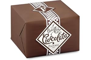 FLAMIGNI, Panettone Artesano con Gotas de Chocolate Negro, Glaseado con Avellanas y Almendras, Sin Pasas y Fruta Confitada, Paquete con Cinta, 1kg