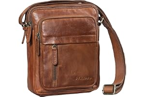 STILORD "Ivano Liten Läderväska för Män Crossbody Crossbody Kompakt Messengerväskor för 10,9 tum Äkta Läder Färg: Maraska