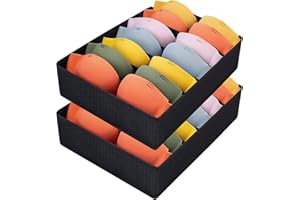 SMTFCTY 2 Stück Aufbewahrungsboxen 7 Zellen Schublade Bh Organizer, Faltbare Schubladen Unterwäsche Organizer für Unterwäsche zum Aufbewahren von BHS, Schublade Divider Home Schlafsaal Kleiderschrank