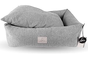 Ligo Buddy Elegance- Lettino Cuccia per cani realizzata in Italia. Cuscino materasso per Cane cuccetta completamente sfoderabile e lavabile in lavatrice. (S/M: 70 X 65 cm, SOFT GRIGIO)