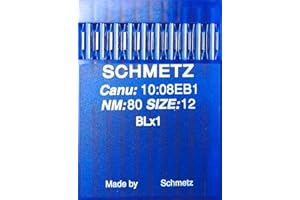 Schmetz, 10 aghi per macchina da cucire a pistone rotondo BLx1 pezzi 80 per Bernette Overlock MO 203 e MO 204 / per Juki Lock MO 102-104 e MO 134 e Riccar Lock F4 / RL 340 e Rl 343 /-D