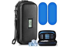 Rodukee Insulin kühltasche, Diabetiker Tasche für Diabetikerzubehör mit Digitaler Temperaturanzeige, Insulin Pen Tasche mit 2 TSA Kühlakkus, Medikamententasche Kühlbox für Reisen & Tägliches Leben