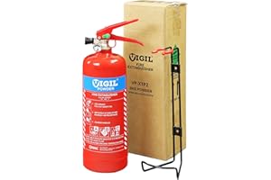 VIGIL Powder Fire Extinguisher 2kg – Versatile & Reliable Fire Extinguisher - 13A 34B C Rating – Extinguisher for Campsites, Farms, Industrial Units & More - Comes with 5-Year Warranty